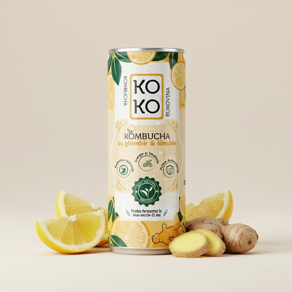 Kombucha cu Ghimbir și Lămâie